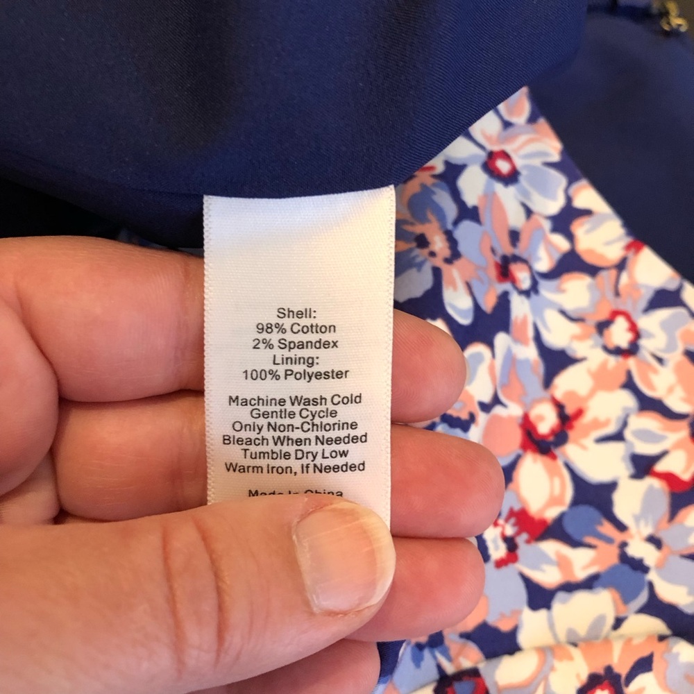 Talbots white pink blue floral ombre short sleeve sheath dress size 6 Petite 6P - Picture 9 of 16